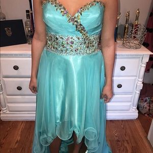 High low lace up dress